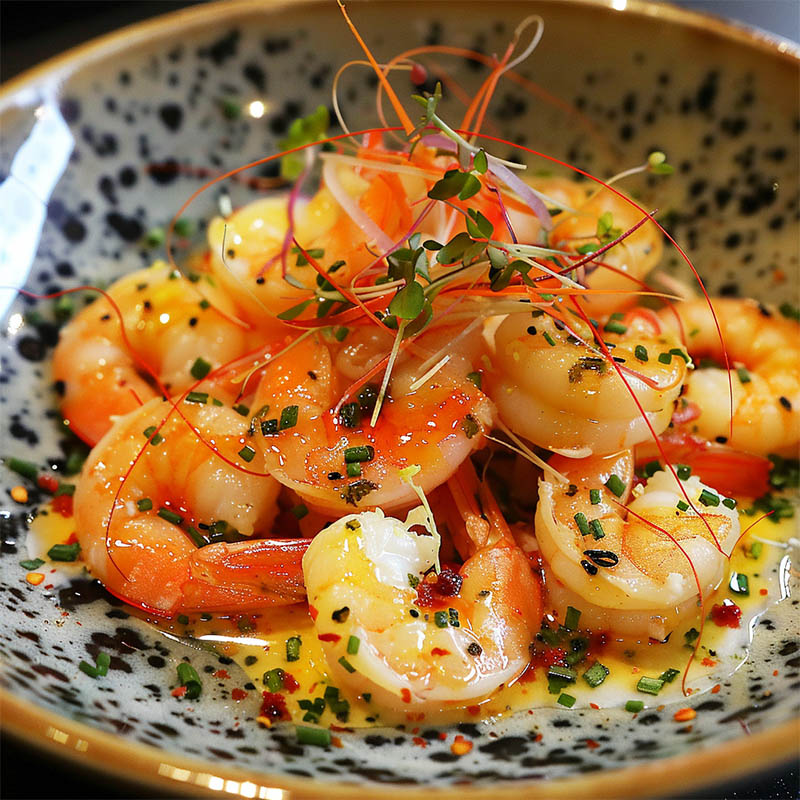 Fried shrimp in butter