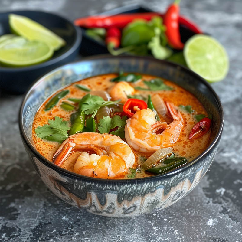 Tom Yum soup with shrimp